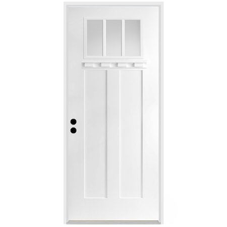 Codel Doors 36" x 96" Primed White Shaker Exterior Fiberglass Door 3080RHISPSFHER3033C491626DM